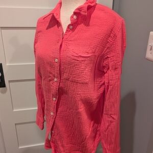 J. Crew Pink Button Down shirt size M